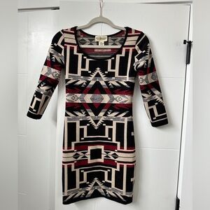 Ralph Lauren printed Aztec sweater dress size Small
